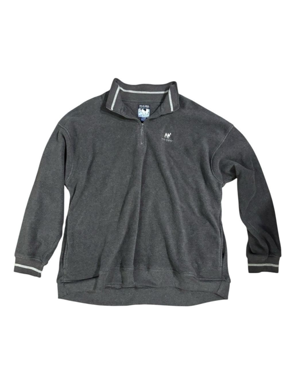 Birddogs Men’s Dark Gray Quarter-Zip Pullover Sweater with Contrast Trim